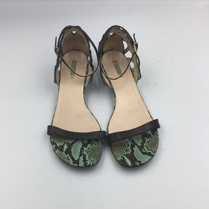 Giorgio Armani Snakeskin Ankle Strap Sandals